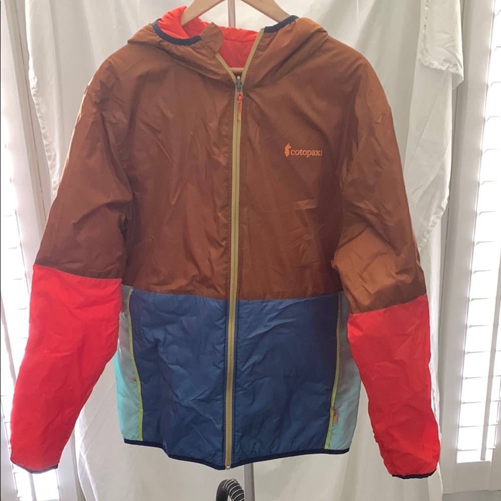 Cotopaxi Red and Brown Puffer Jacket with Hood